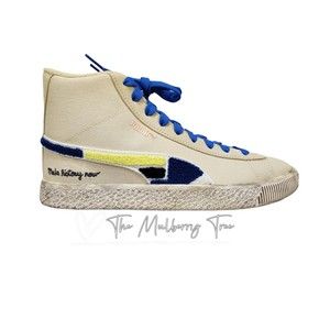 Puma Make History Now Clyde Mid x Black Fives Jr Sneaker Creme Brulee Size 7C 38